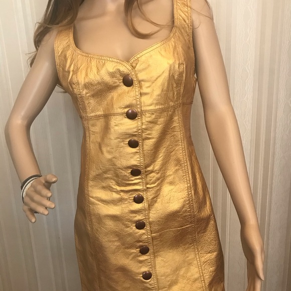 Free People Goldie LEATHER Sheath Dress - Picture 4 of 16